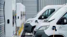 Electric vans being charged.