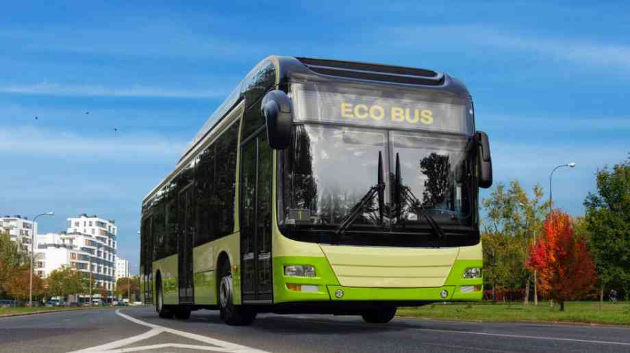 Electric green bus Electric green bus