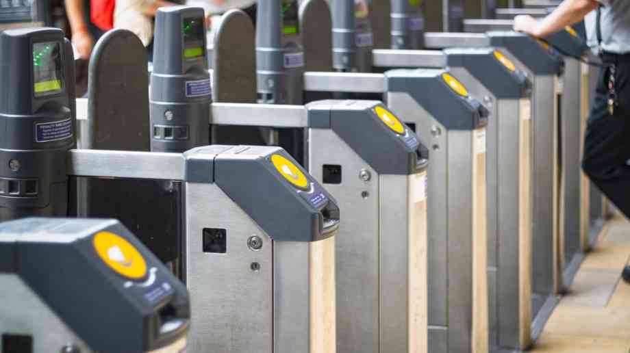 Train ticket barriers.