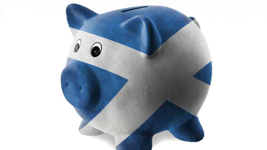 Piggy bank with Scotland flag