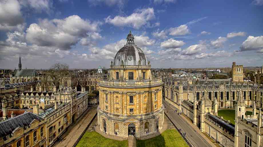 aerial view of Oxford University