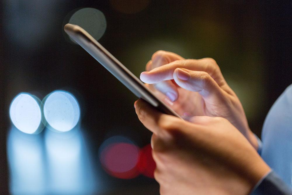 Person using smartphone